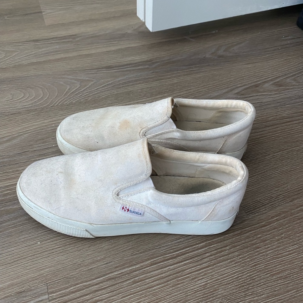 White Superga Platforms Size 9
